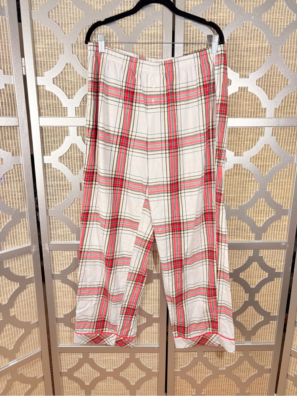 Victoria's Secret White Red Plaid Pajama Pants